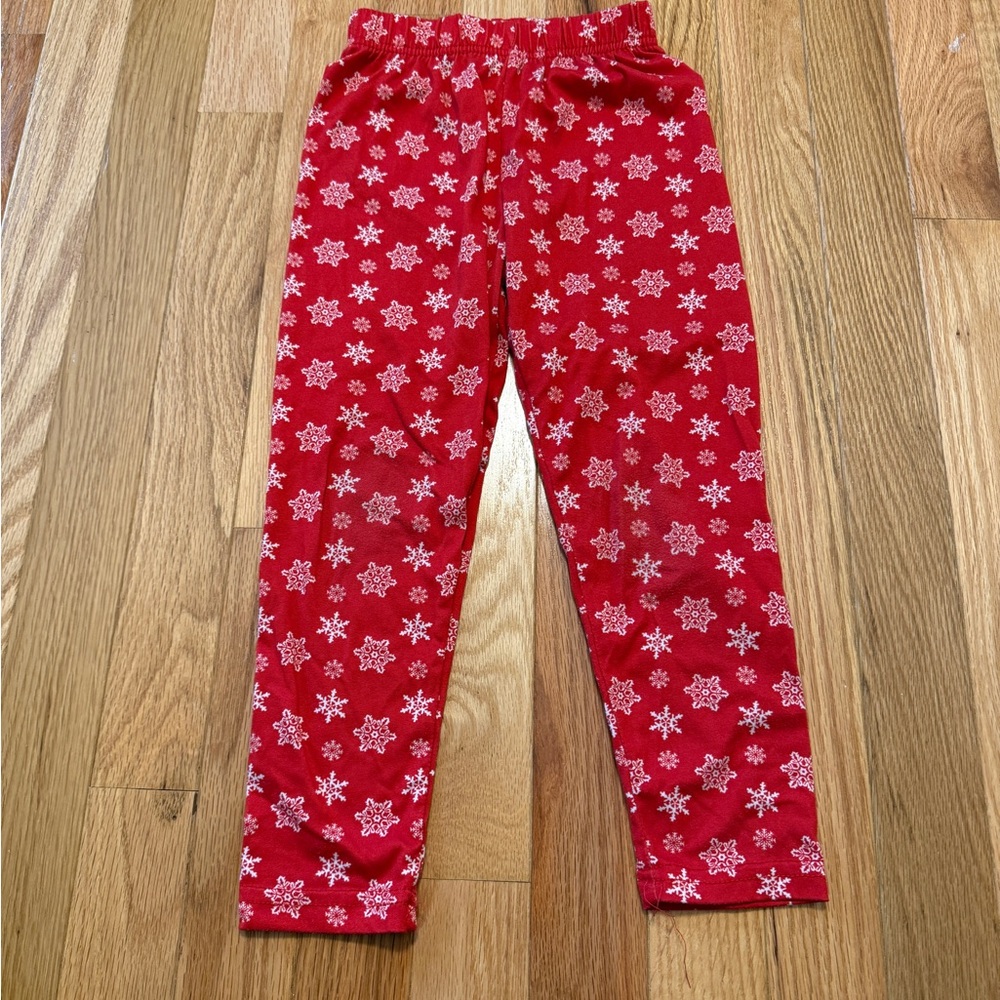 Red Snowflake Patterned Leggings